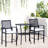 3Pcs Patio Bar With Cushion, Outdoor Fixture. Ideal For Backyards, Lawn, Deck, Poolside. Tall Chairs Footrest, , Black Steel 3 , Cushioned Seating. For Lawns, Decks, Footrests, Hue
