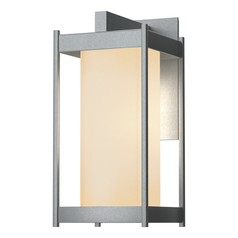 Cela Outdoor Wall Lantern, 13.6" H x 6.2" W x 7.5" D, Coastal Burnished Steel, Clear Glass