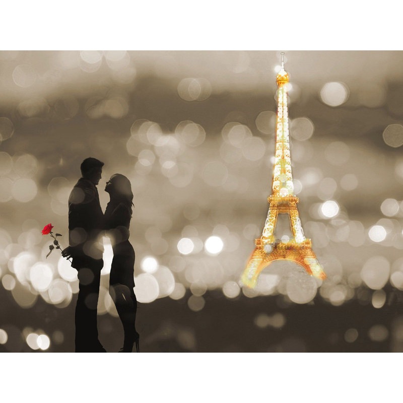 A Date In Paris (bw) by Dianne Loumer - Wrapped Canvas Print, 70cm H x 100cm W x 4cm D