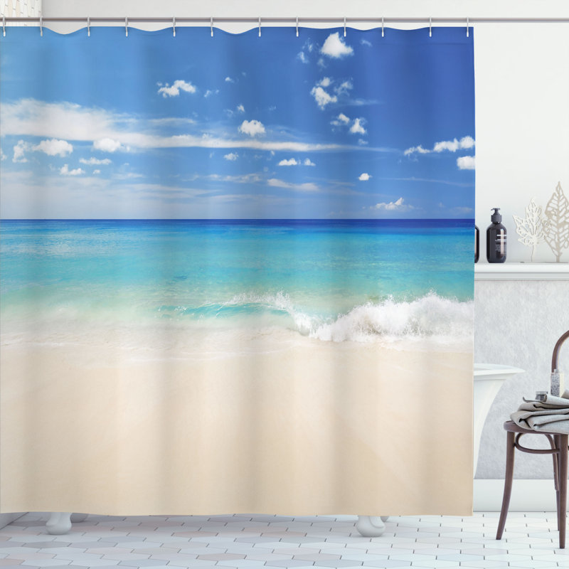 Shower Curtain with Hooks Included, 70" H x 69" W