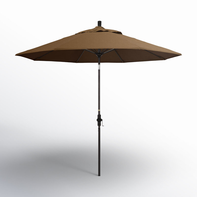 Parasol de marché Sunbrella® 9 pi Roverta, Sunbrella® teck bruyère, Noir