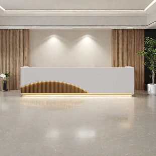 Front Desk Writing Desk with LED Light Effect - Ideal for Salons and Stores