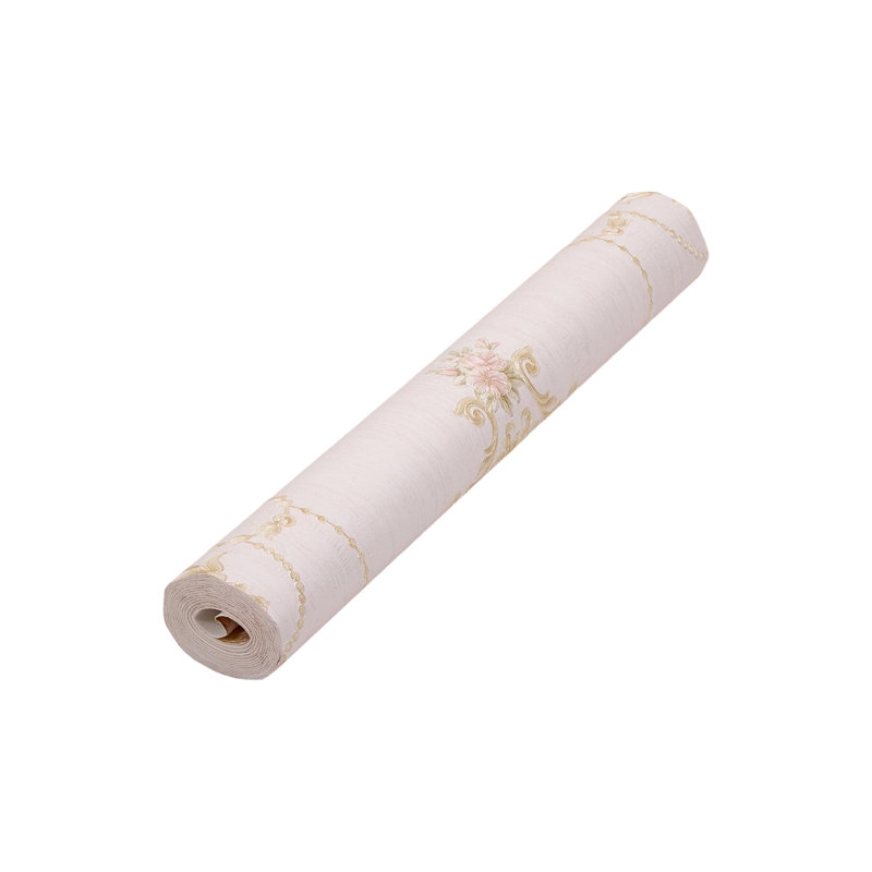 Vintage Non-Pasted Non-Woven 3D Embossed Wallpaper Roll, Pink