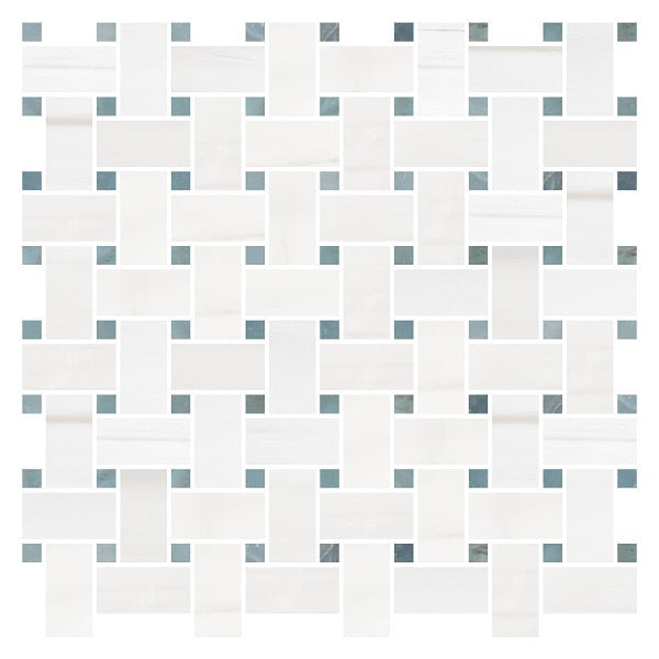 Bianco Dolomite 12" x 12" Marble Basketweave Mosaic Tile