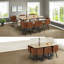 Ensembles de table de salle à manger compacts avec chaises en polyuréthane et métal