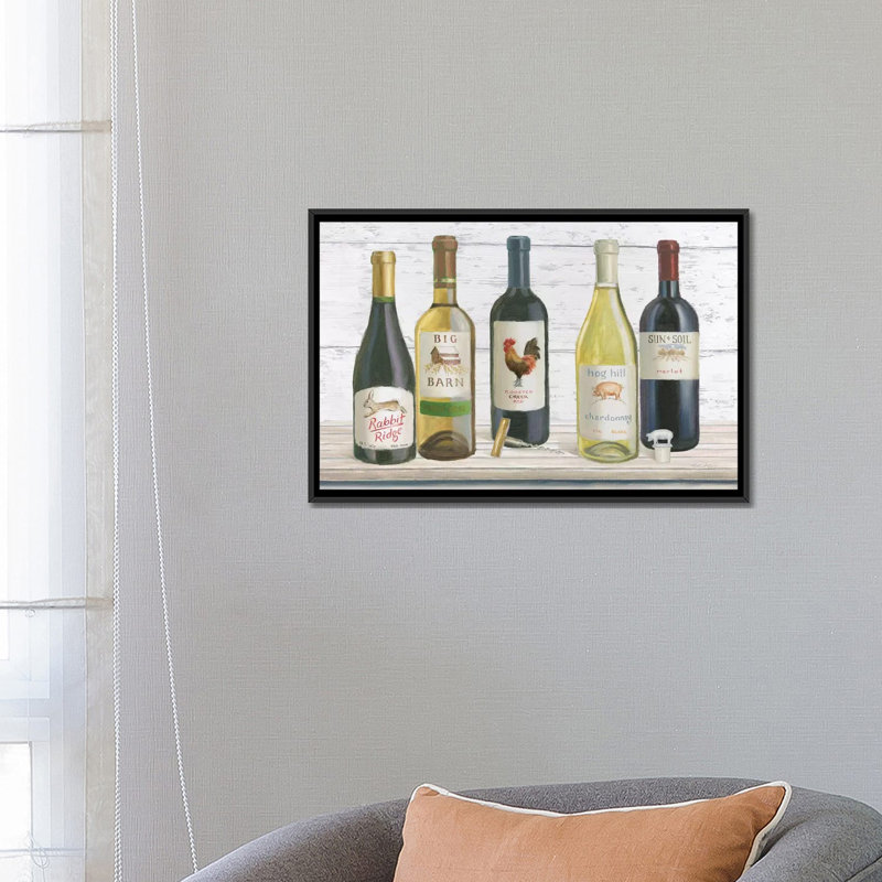 « vintner encastré i », impression sur toile, H 18 po x l 26 po x P 1,5 po, Toile avec cadre noir, Pas de tapis