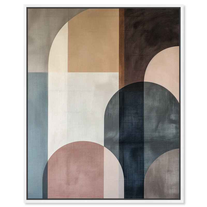 Large Multicolor Abstract Canvas Print with White Frame