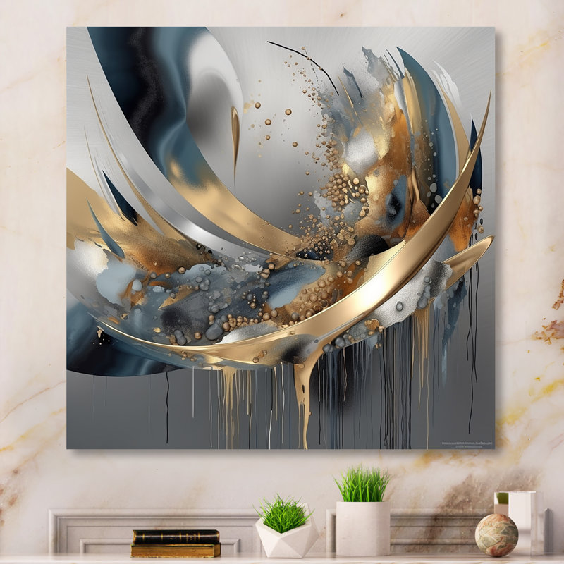 Décoration abstraite formes abstraites et lignes infinies I - Formes abstraites, Toile tendue, H 36 po x l 36 po x P 1,5 po