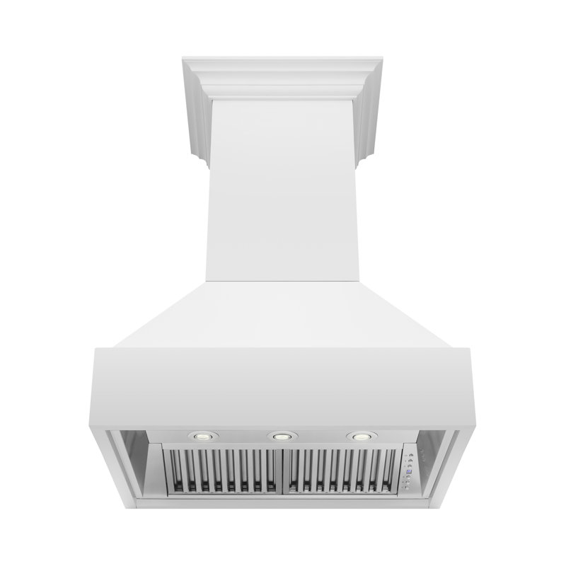 ZLINE 36 in. Wooden Wall Mount Range Hood in Rustic Bright White Finish, Bright White