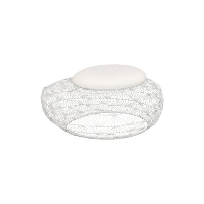 Wire Mesh Stone Stool with Cushion by Phillips Collection