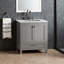 Meuble-lavabo 30 po en marbre de Carrare avec lavabo en céramique-598029527