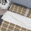 Tartan crème à carreaux - Ensemble de housse de couette abstrait - Microfibre de polyester-1929550929