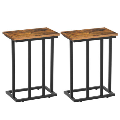 Multi-Functional C Shaped Tables Set, Side Tables for Small Spaces