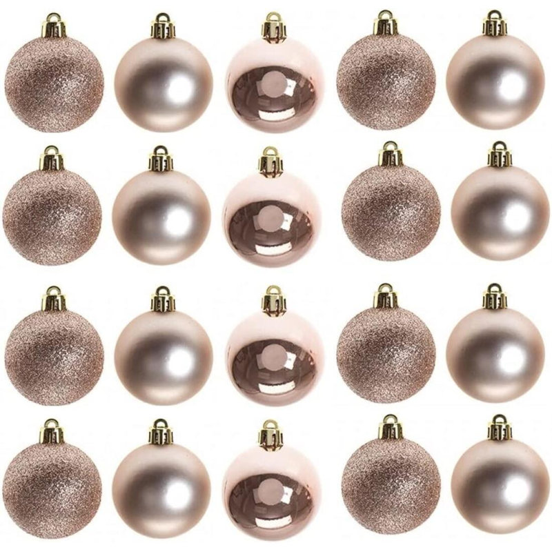Polyvinyl Chloride (PVC) Ball Ornament, 5cm H x 5cm W x 5cm D, Rose Gold