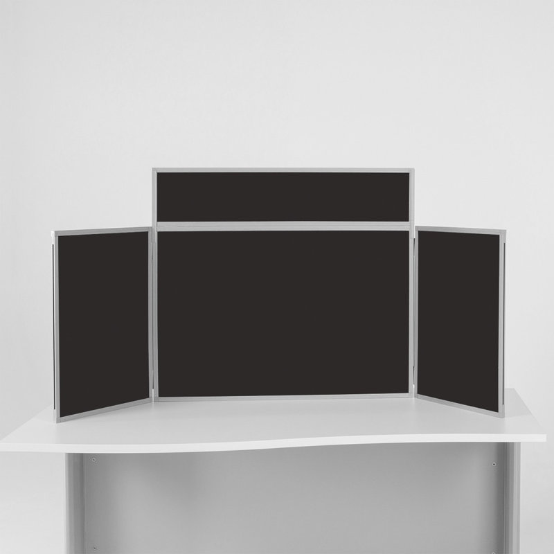 Free-Standing Reversible Bulletin Board 80cm H x 180cm W, Black