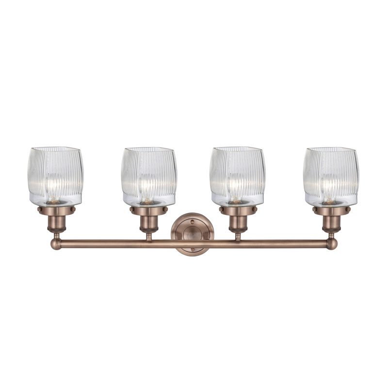 Éclairage pour meuble-lavabo à 4 lumières à intensité variable Keenan, Cuivre antique