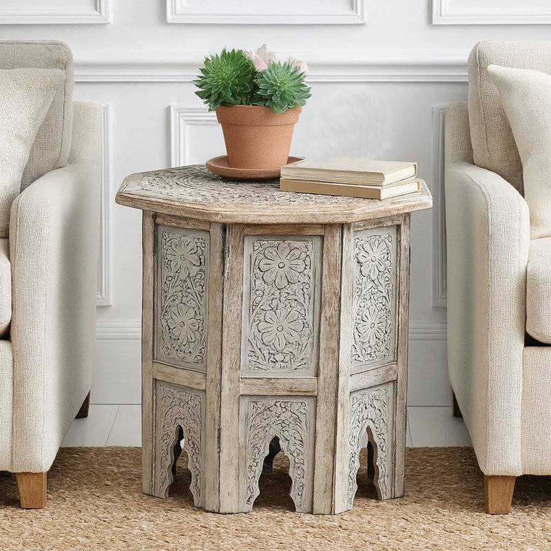  Table de bout en bois massif pliable Douglaston