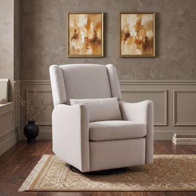 Modern Swivel Glider Recliner Chair with 3-Position Locking Leg Rest, Plush Supportive Back and 360° Swivel Base