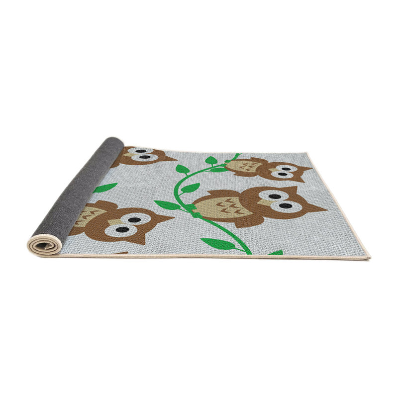 Tapis vert/brun tissé à la machine, Rond 6 pi