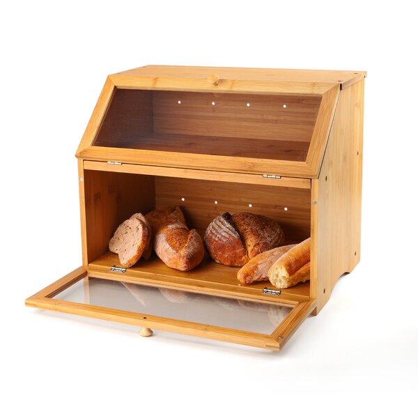 Prep & Savour Bamboo Two-Layer Bread Box & Reviews | Wayfair