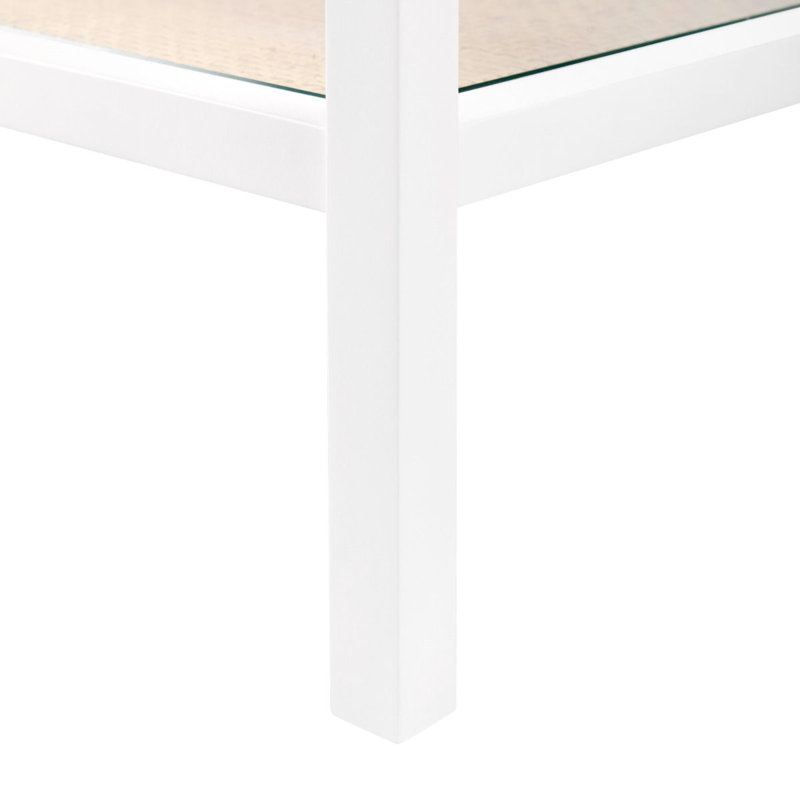 Caanan 48'' W Glass Console Table, Vanilla