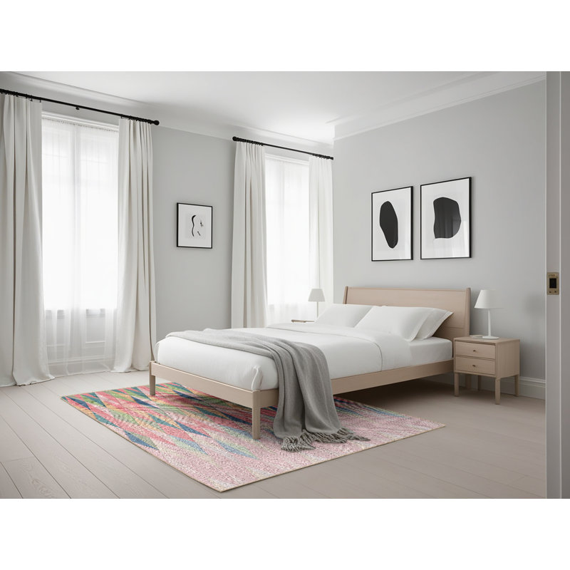 Geometric Indoor Rug, Rectangle 5' x 7'