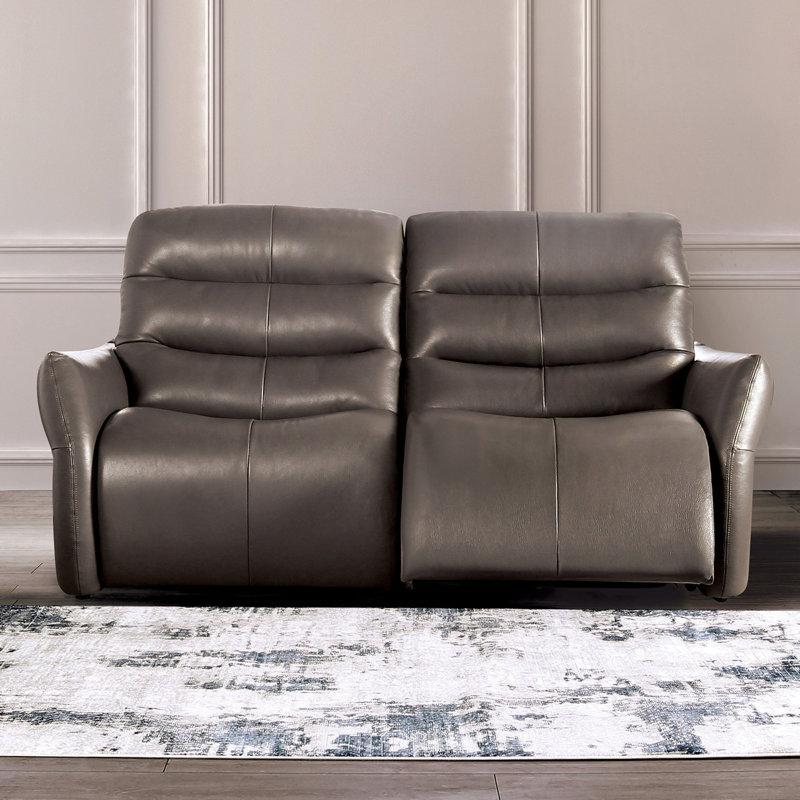 75" W Transitional Power Sofa, Gray