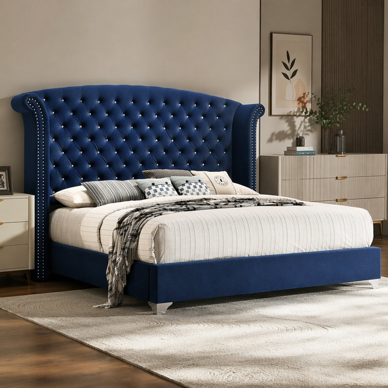 Ensemble de chambre avec grand lit 5 pièces Kennedy Pacific Blue, Bleu, Grand