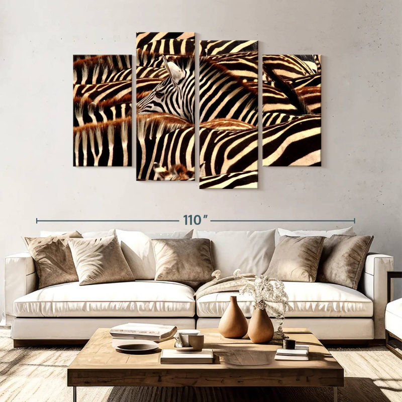 Rayures de zèbre Brampt Serengeti, H 54 po x l 84 po