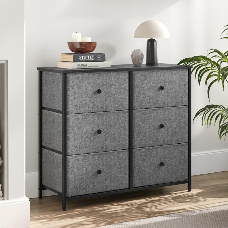 Odeza 80cm W 6 - Drawer Chest of Drawers, Grey