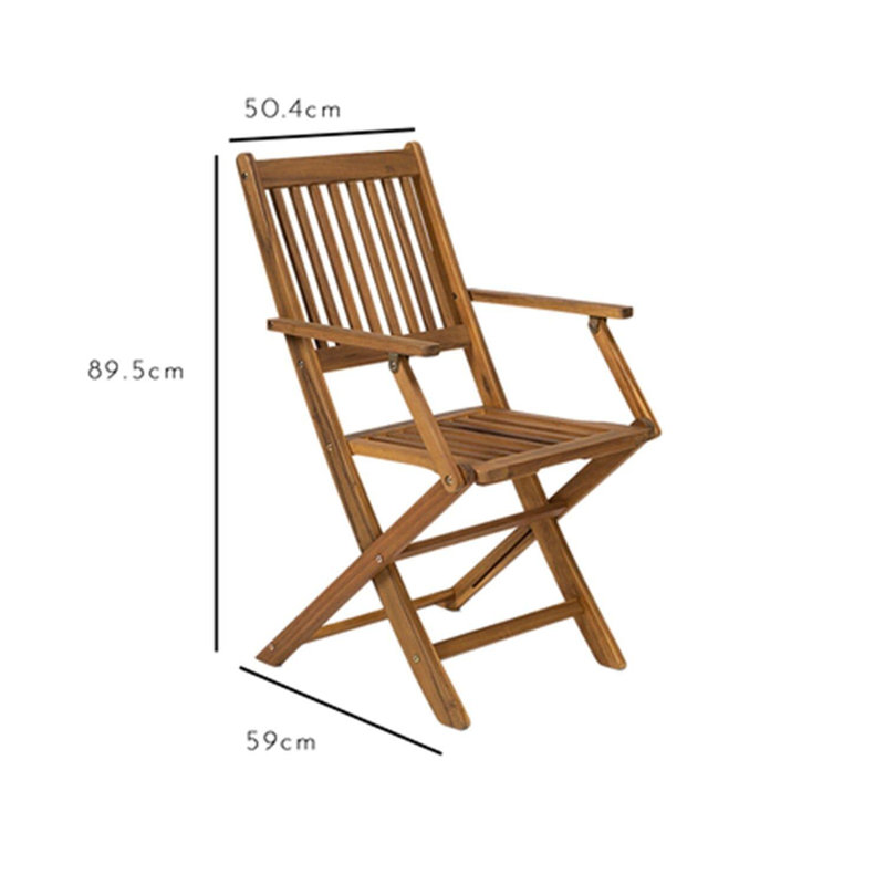 Nayoun Folding Garden Chairs Set of 2, With Arms, Yes