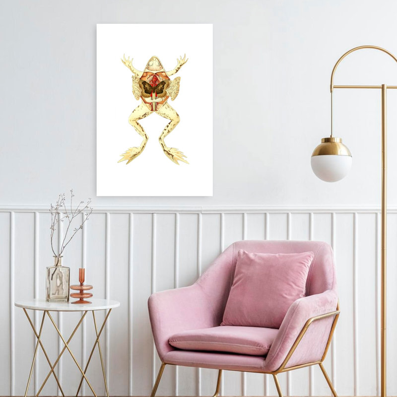 Art contemporain de grenouille papillon, H 24 po x l 16 po