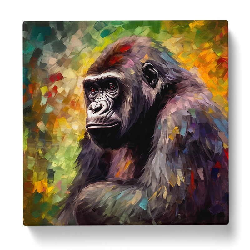 Gorilla Impressionism - Wrapped Canvas, 50cm H x 50cm W x 3cm D