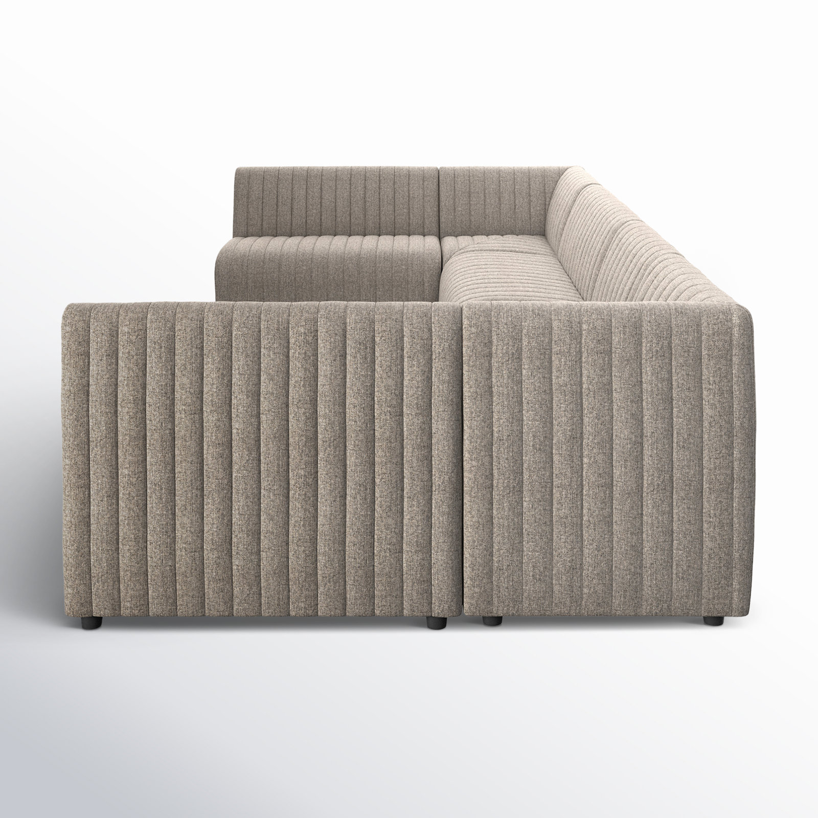 Brandt 106" Wide Symmetrical Modular Corner Sectional, Gray Polyester, 31.5" H X 119.5" W x 66.5" D
