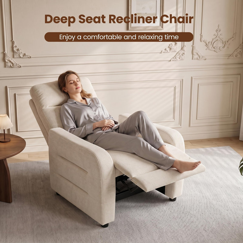 Fauteuil inclinable électrique beige, Tissu beige