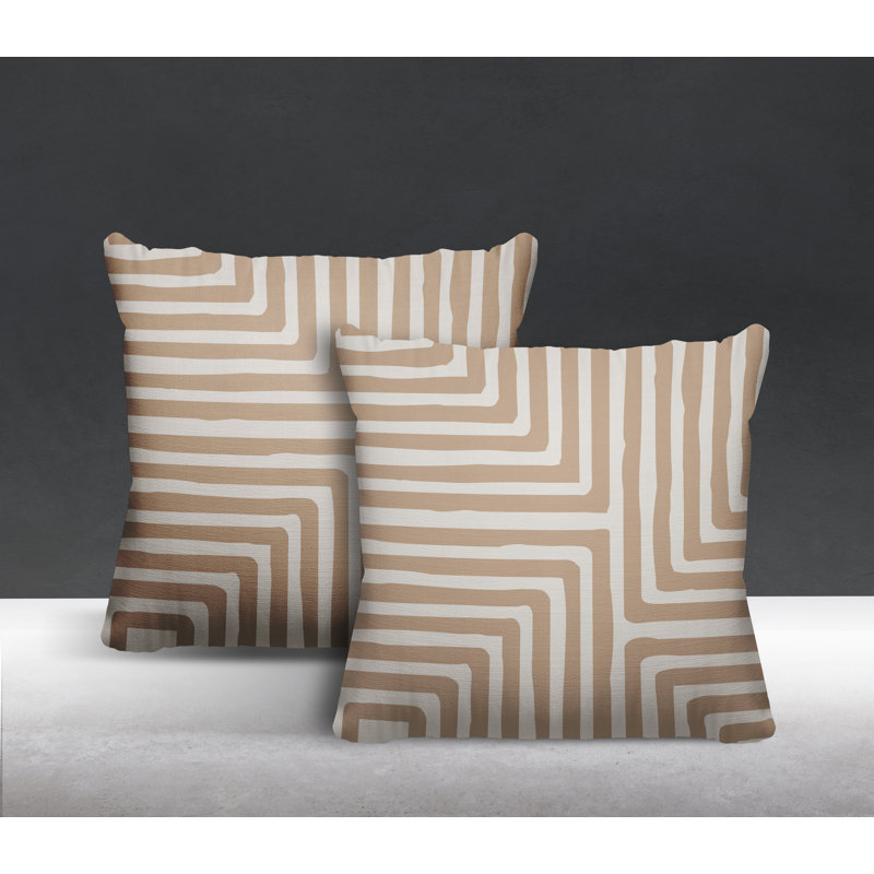  Coussin intérieur / extérieur carré, Beige, L 17 po x H 17 po
