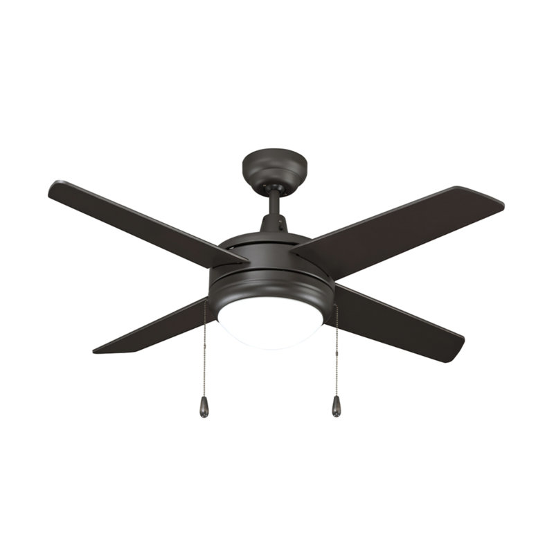 Ventilateur de plafond 52 pales 52 po avec finition DEL bronze huilé Europa IV, Bronze frotté à l'huile
