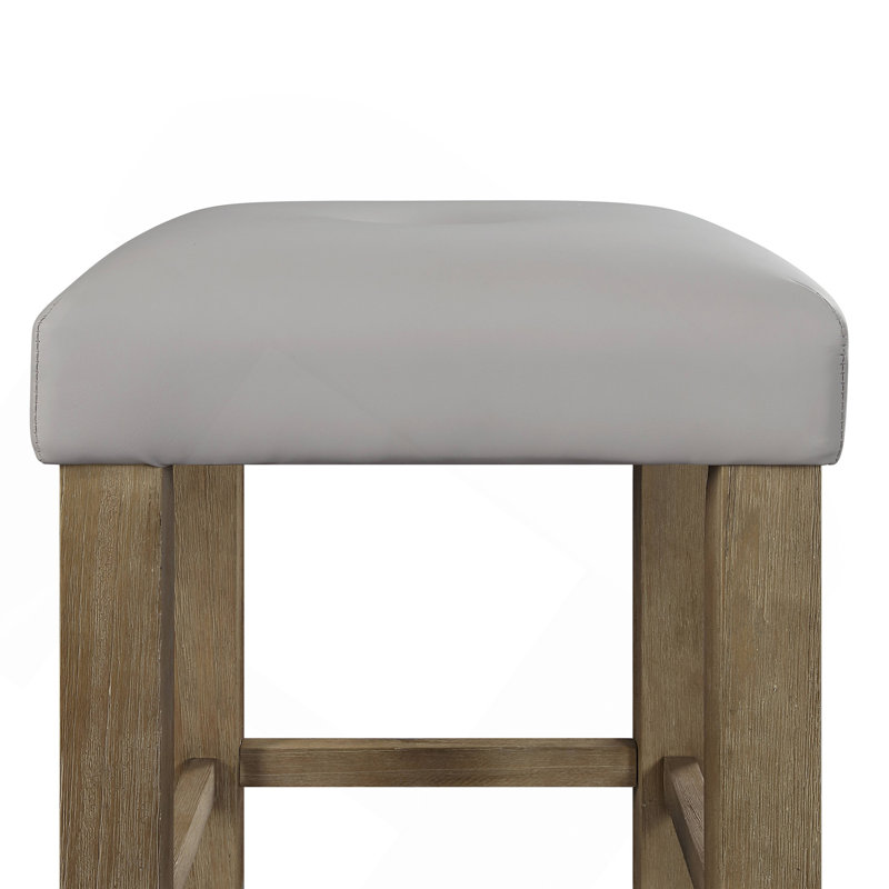 Tabouret à hauteur de comptoir en cuir synthétique gris Charnell (ensemble de 2)