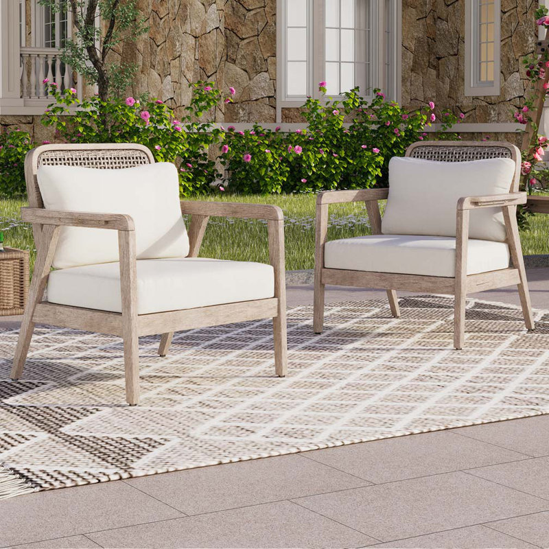 Outdoor Acacia Wood Patio Club Chair