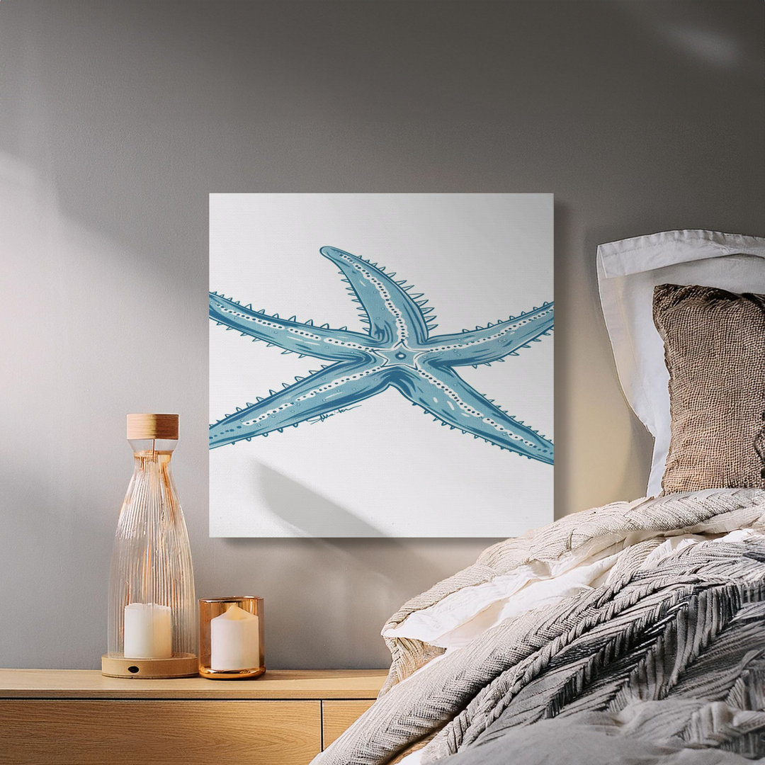 Vintage Blue Starfish Ocean Canvas Print