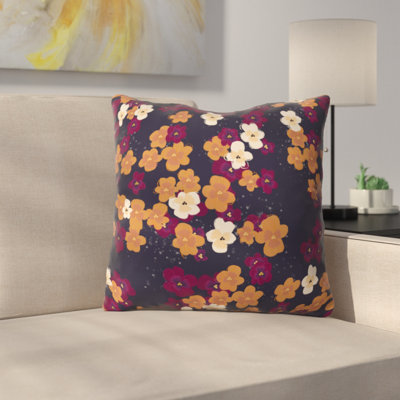 Blooms of Mini Pansies Throw Pillow