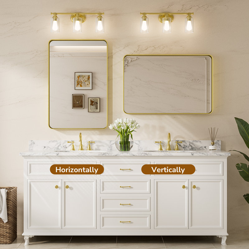 Miroir d'appoint Tyro, 32 po x 24 po, Doré, Rectangulaire
