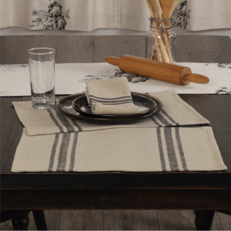 Ensemble de 4 napperons noirs Mill House