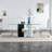 Drishika Large Modern Minimalist Rectangular Glass Dining Table For 6-8 With 0.39" Tempered Glass Tabletop And MDF Slab Special-Shaped Bracket-1749149324