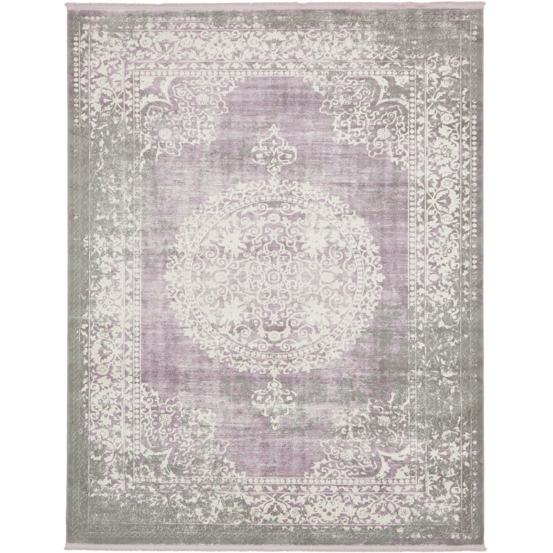 Tapis oriental Malynn, Rectangulaire 4 pi x 6 pi, Mauve / beige