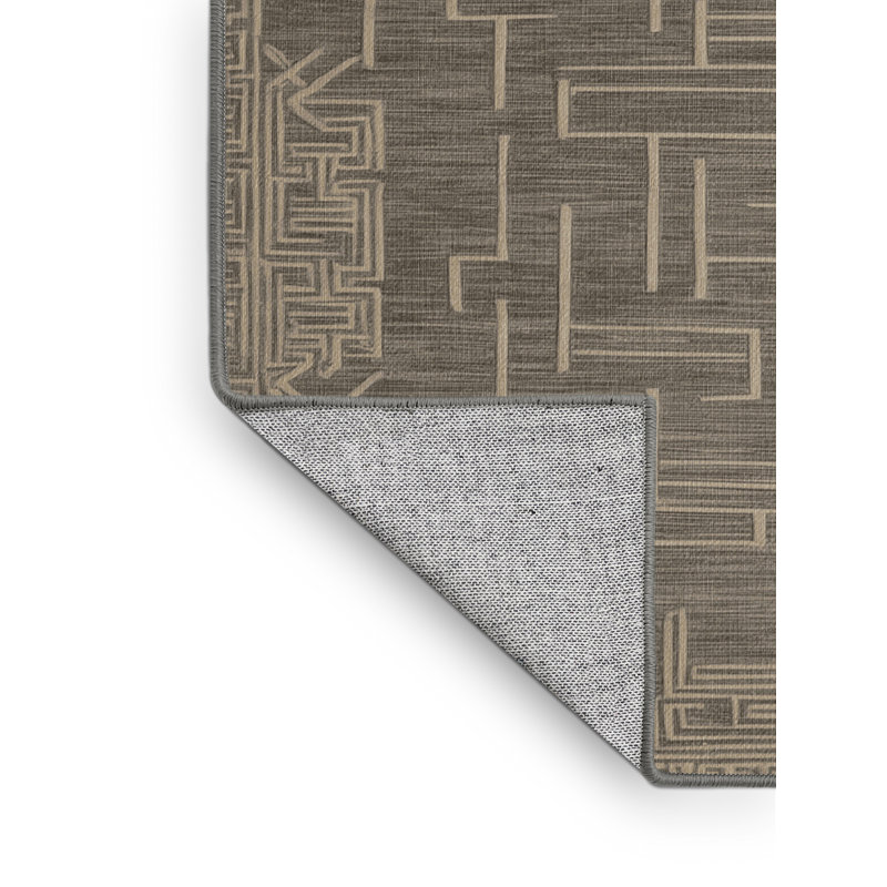 Tapis gris art déco lavable à la machine, Carré 5 pi