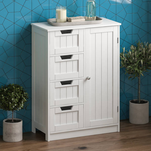 Brambly Cottage Milano Freestanding Tall Bathroom Cabinet & Reviews ...