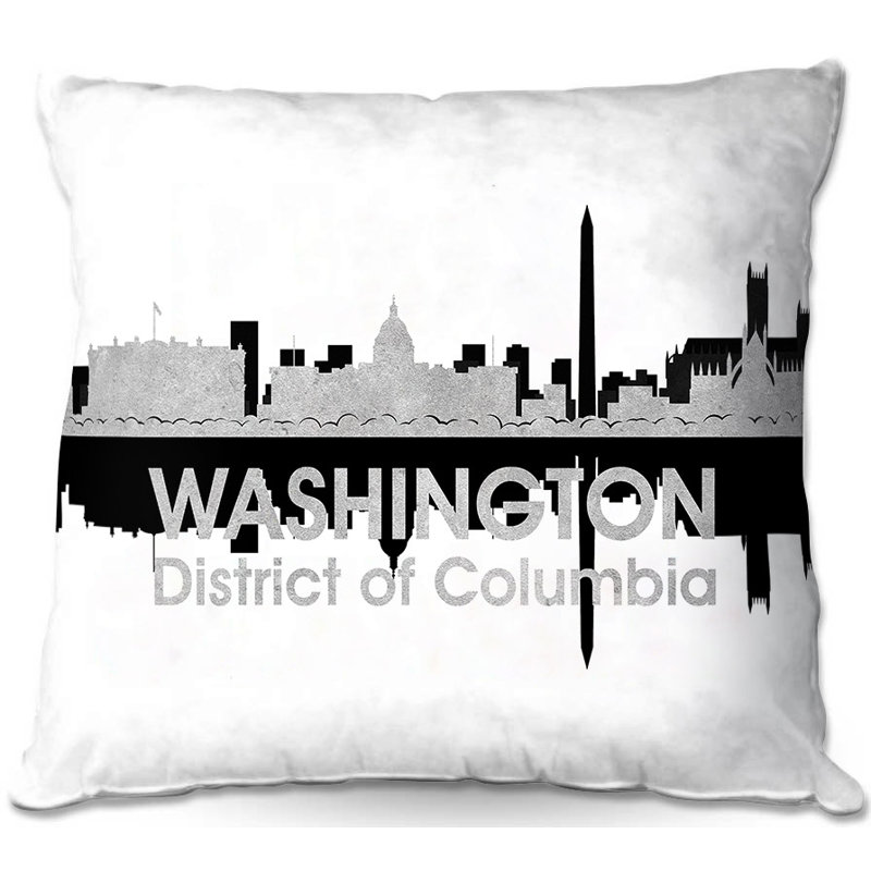Coussin décoratif City IV Washington DC, H 16 po x l 16 po x P 4 po