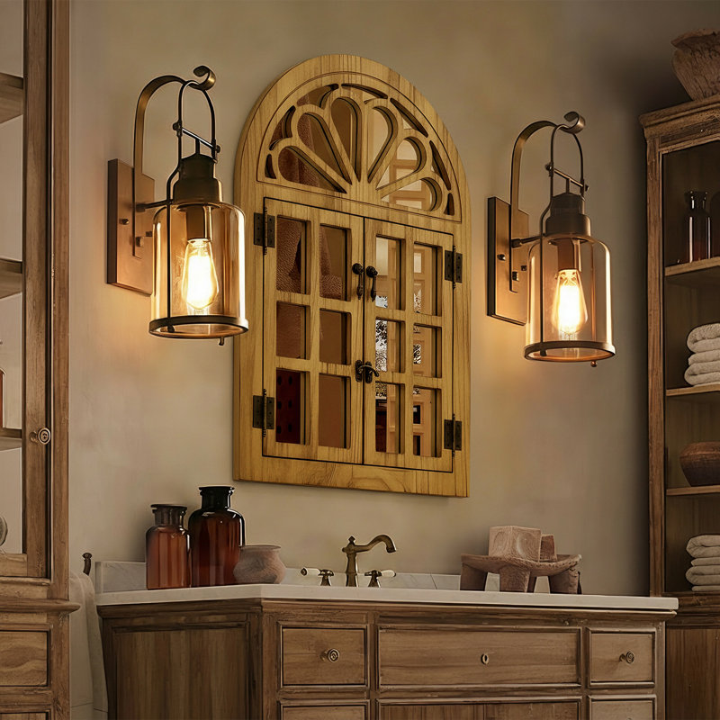 Miroir Farmhouse, 24 po x 35,8 po, Brun