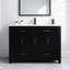 Meuble-lavabo 48 po avec lavabo en céramique - Armoire de rangement à fermeture en douceur pour salle de bain moderne-1130047352